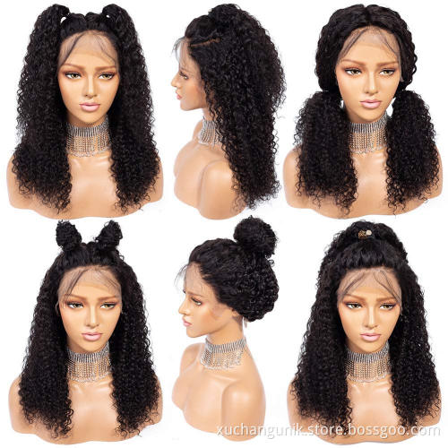 Wholesale Cheap Afro Kinky Curly Raw Brazilian Virgin Human Hair Hd Full Lace Front Wig Transparent Lace Frontal Wig Human Hair